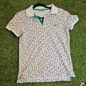 United Colors Of Benetton Colorful Patterned Polo Shirt Vintage 90s